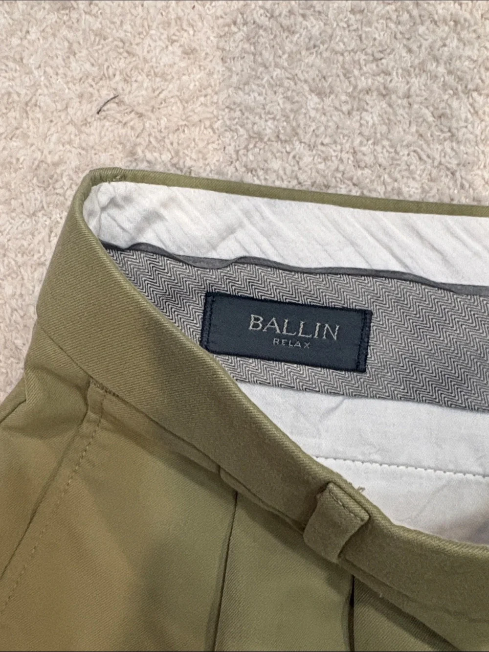 Ballin Men's Classic Pleated Olive Green Shorts